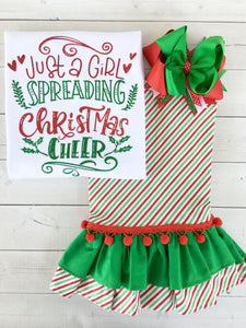 Jolly Christmas-Spreading Cheer Glitter Pant Set