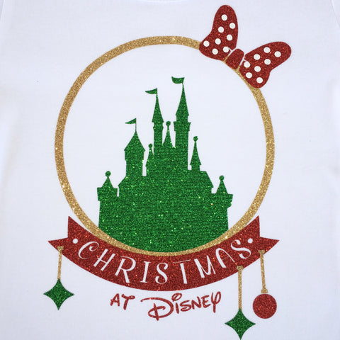 Jolly Christmas at Castle Glitter Ladies Shirt