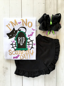 I’m No Scaredy Cat Glitter Ruffle Shortie (or Pants!) Set