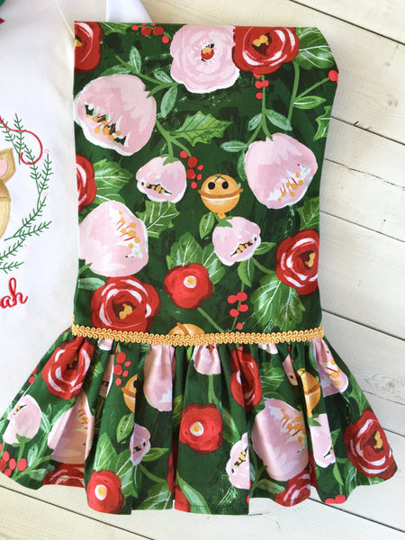Girls Holly Jolly Reindeer Shirt and Ruffle Pant Set