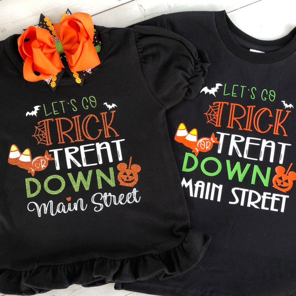 Trick or Treat Down Main Street  Boys Shirt "ONLY"