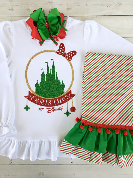 Jolly Christmas Castle Glitter Pant Set