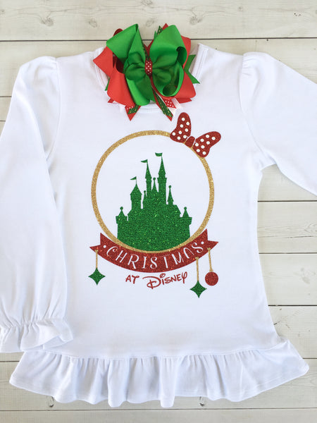 Jolly Christmas at Castle Glitter Ladies Shirt