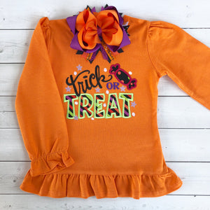 Trick or Treat Embroidered Candy Shirt " Only"