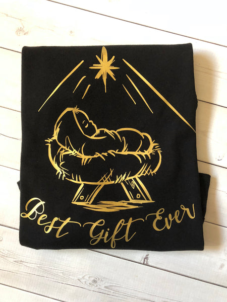 Baby Jesus in the Manger SHIRT ONLY (Girls)