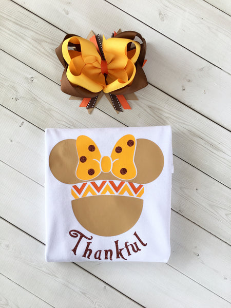 Thanksgiving Girl Mouse Shirt ONLY