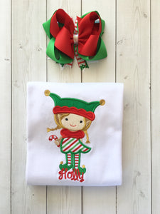 Jolly Christmas GIRL Elf Shirt Only