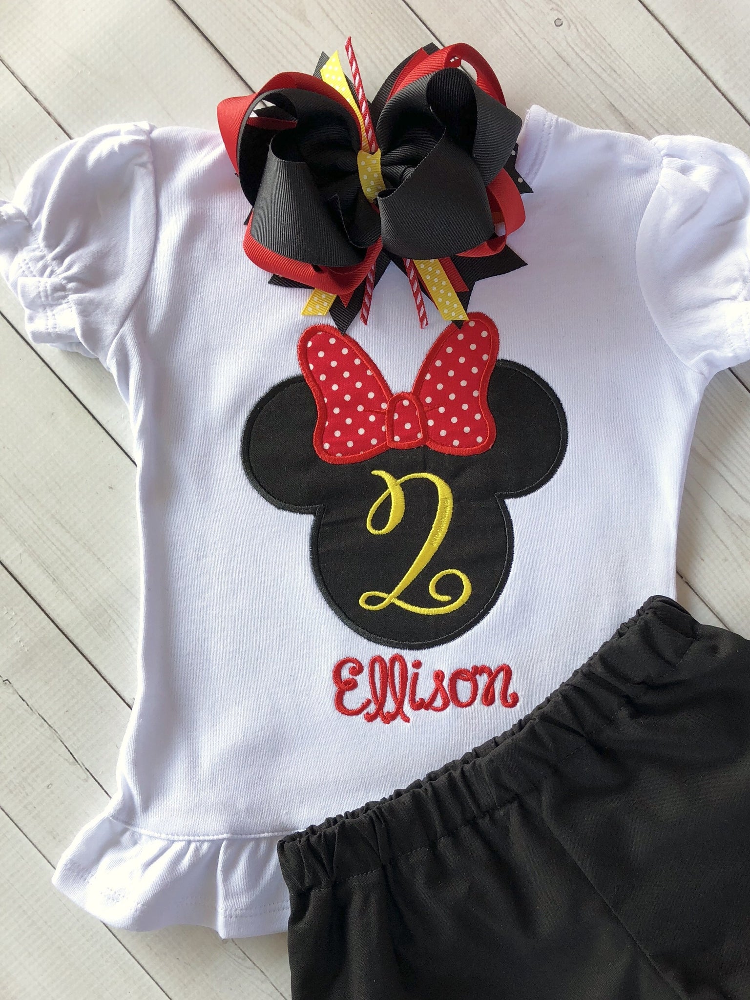 Red Fancy Mouse Birthday Celebration Embroidered SHIRT ONLY