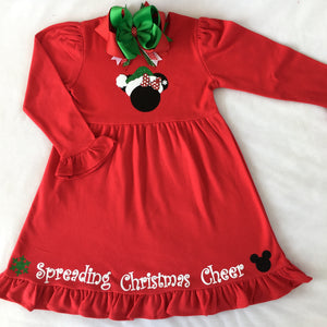 Spreading Christmas Cheer Mouse Glitter Dress