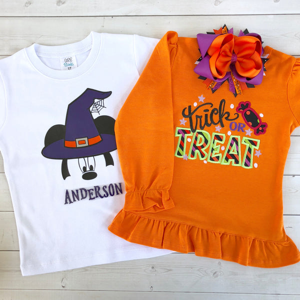 Trick or Treat Embroidered Candy Shirt " Only"