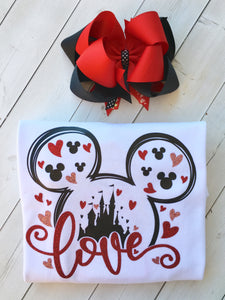 Loving The Castle Glitter Valentine Shirt ONLY