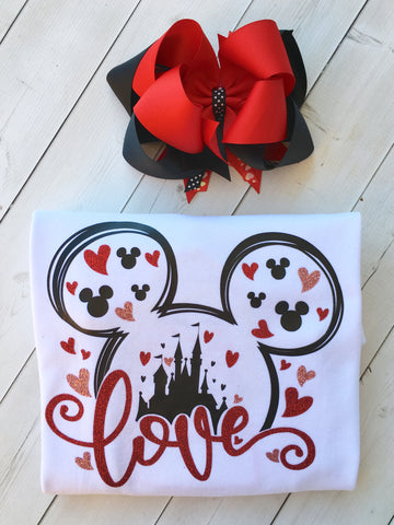 Loving The Castle Glitter Valentine Shirt ONLY