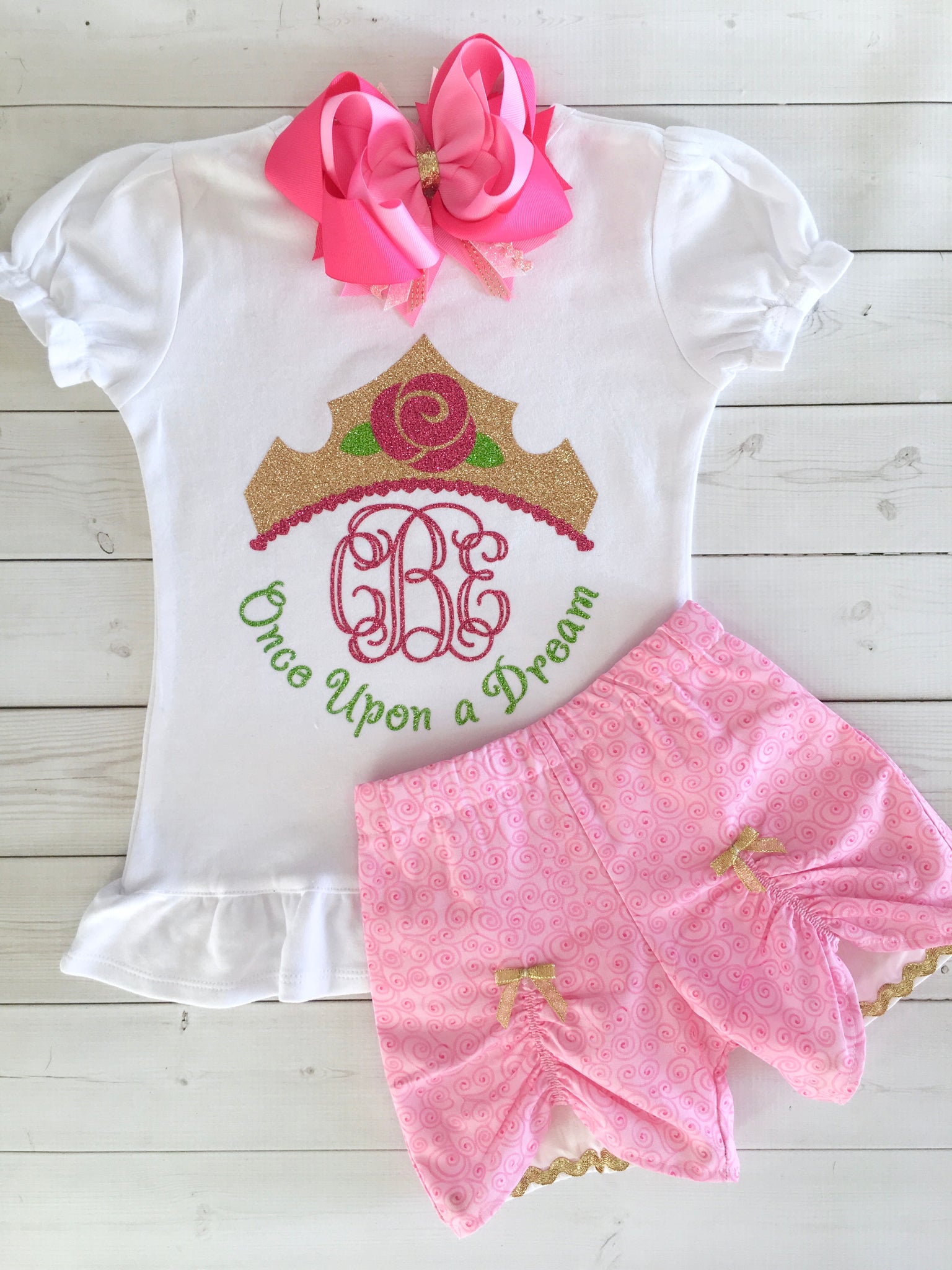 Sleepy Princess Glitter Crown Peek-a-Boo Shortie Set™