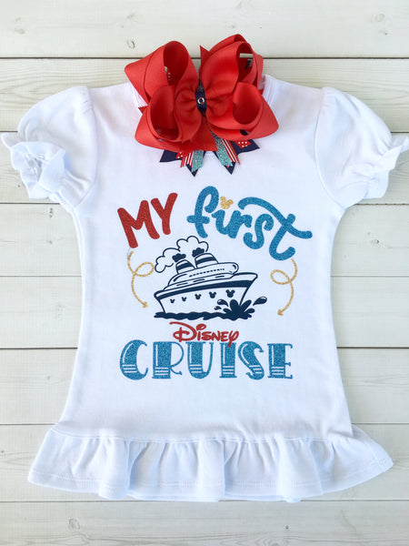 Cruisin' On The High Seas- "Cruise Ship" Glitter Shirt Only