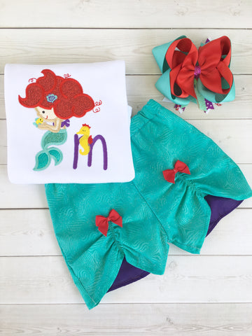 Magical Mermaid Appliqué Shirt and Peek-a-boo Shortie