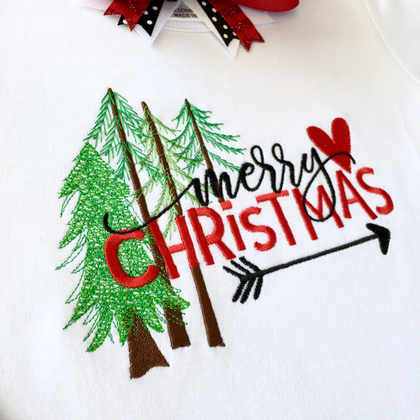 Merry Christmas Pines Embroidered Shirt Only