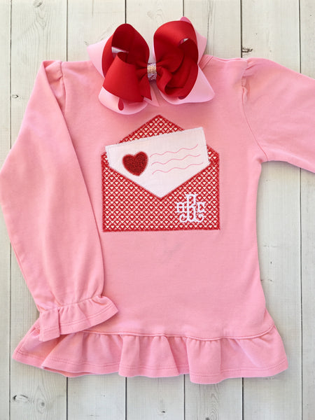 Embroidered Valentine Letter Shirt ONLY