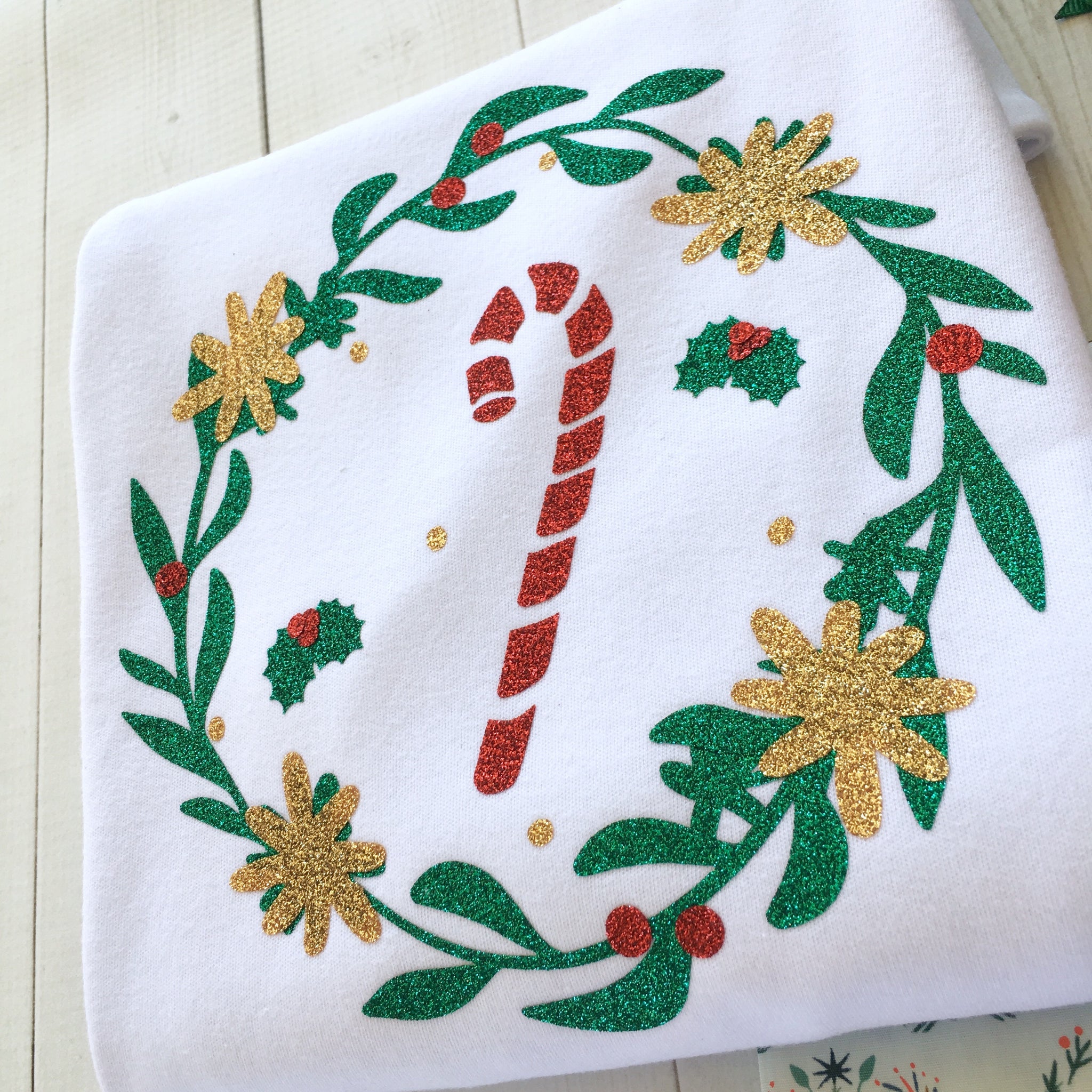 Glitter Candy Cane Shirt Only