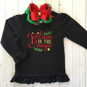Believe In The Magic Girls Embroidered Shirt ONLY