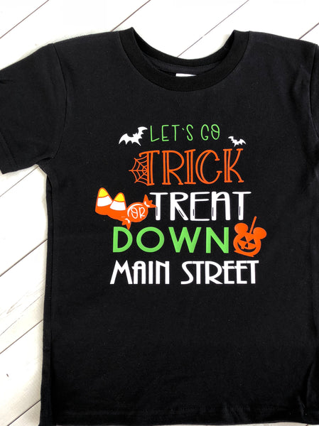 Trick or Treat Down Main Street  Boys Shirt "ONLY"