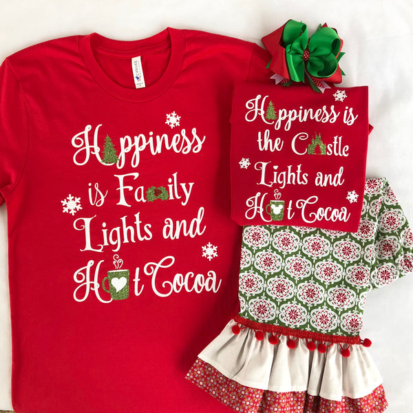 Christmas Memories "Happiness is" Glitter SHIRT ONLY (Girls)