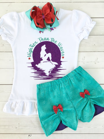 Magical Mermaid "Mightier Than the Waves" Peek-a-boo Shortie Set