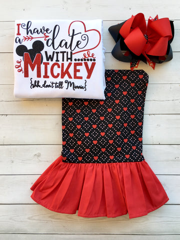 I Have A Date Valentine Shirt and Ruffle Pant Set