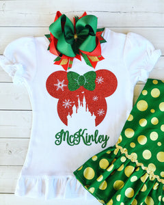 Christmas Magic GLITTER (Girl Mouse) SHIRT ONLY