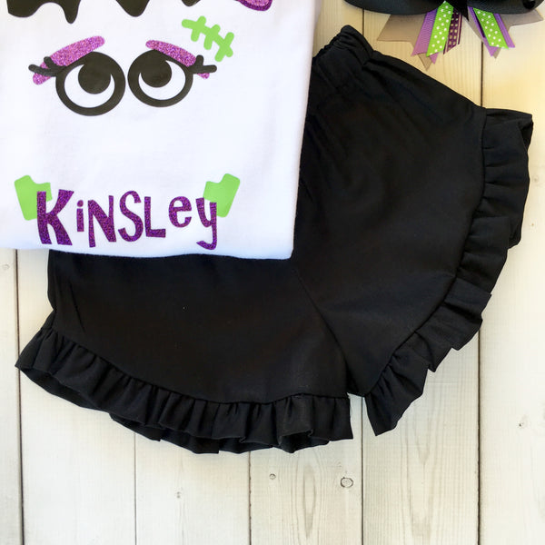 To Be Frank Girls Ruffle Shortie Set