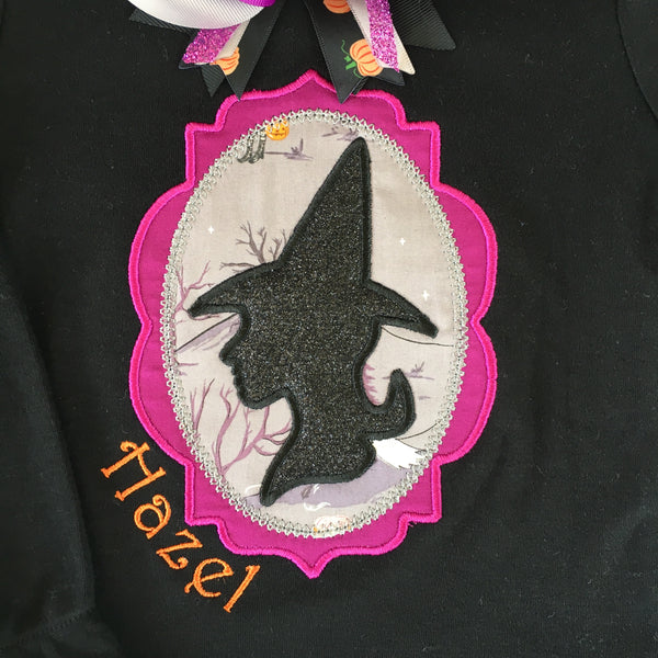 Embroidered Glitter Witch Shirt ONLY