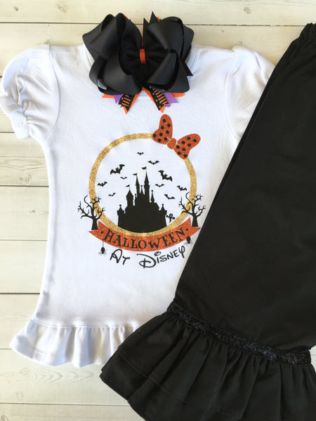 Halloween Castle Glitter Ruffle Pant Set