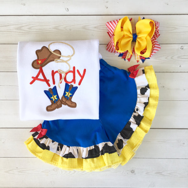 Girls Sheriff Ruffle Short Set