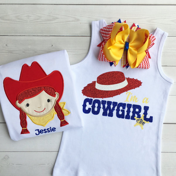 Embroidered Cowgirl Ruffle Short Set