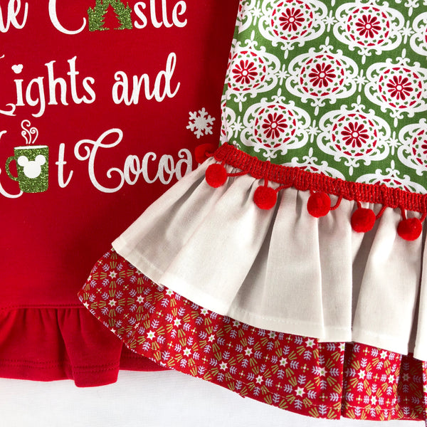 Christmas Memories Glitter Double Ruffle Pant Set