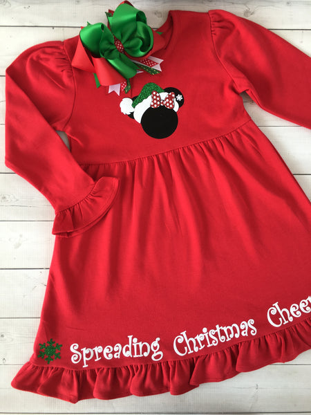 Spreading Christmas Cheer Mouse Glitter Dress