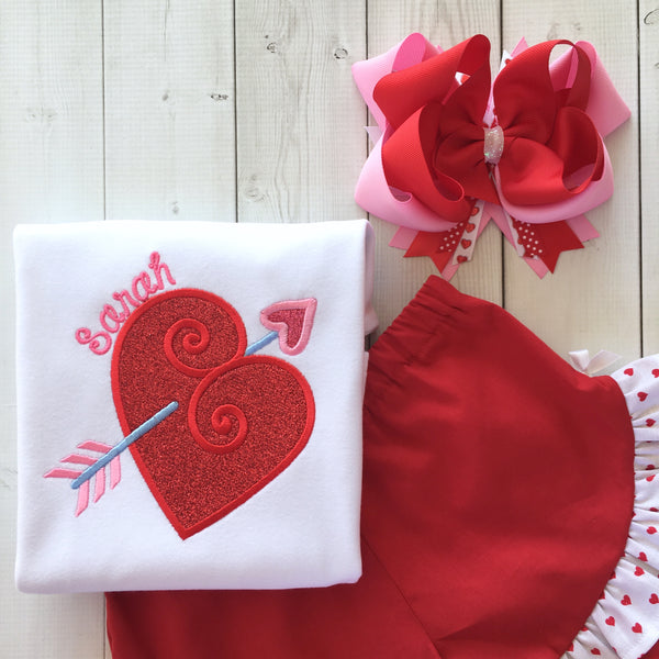 Embroidered Valentine Heart Shirt ONLY