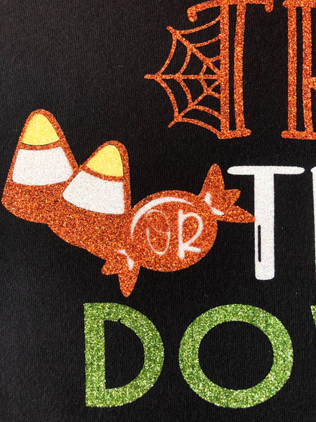 Halloween Pennants-Trick or Treat Down Main Street Glitter Double Ruffle Pant Set