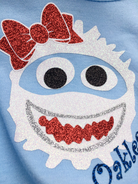Christmas Yeti Glitter Dress