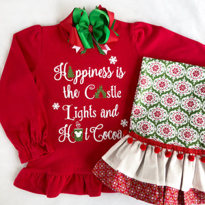 Christmas Memories Glitter Double Ruffle Pant Set