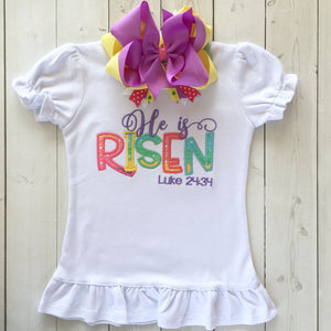 He Is RisenRainbow Embroidered Shirt ONLY