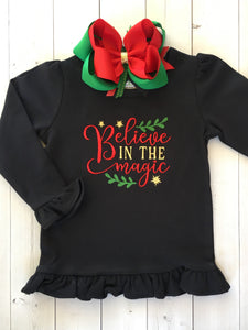 Believe In The Magic Girls Embroidered Shirt ONLY