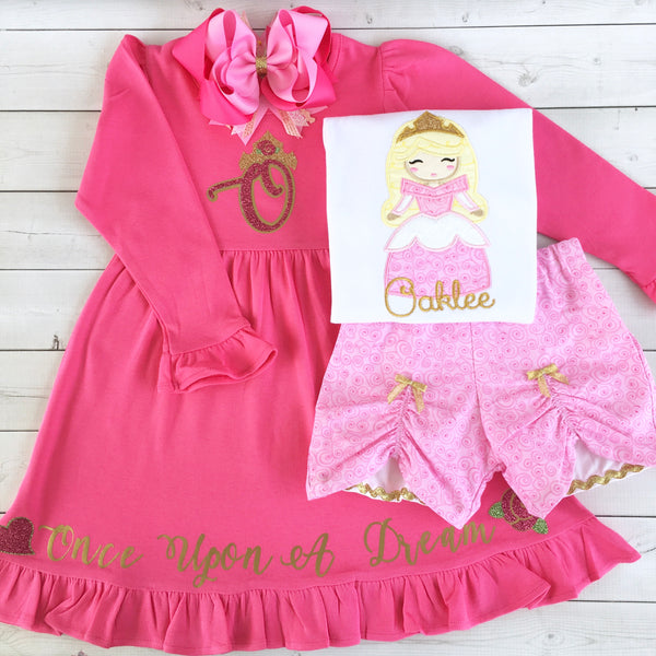 Sleepy Princess Peek-a-Boo Embroidered Shortie Set™ - Timeless Collection