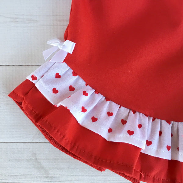 Valentine's Day GIRL Gnome Ruffle Shortie Set