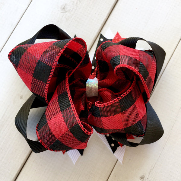 Christmas Tree Farm Red Buffalo Plaid Single Ruffle Pant Set