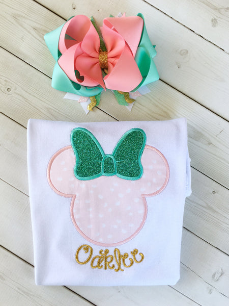 Her Majesty's Embroidered *Pink Petals* Mouse Peek-a-boo Shortie Set