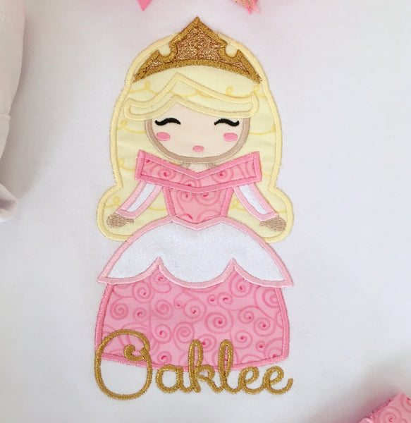 Sleepy Princess Embroidered Single Ruffle Pant Set