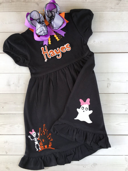 Tricks and Treats Girls Glitter Halloween Dress