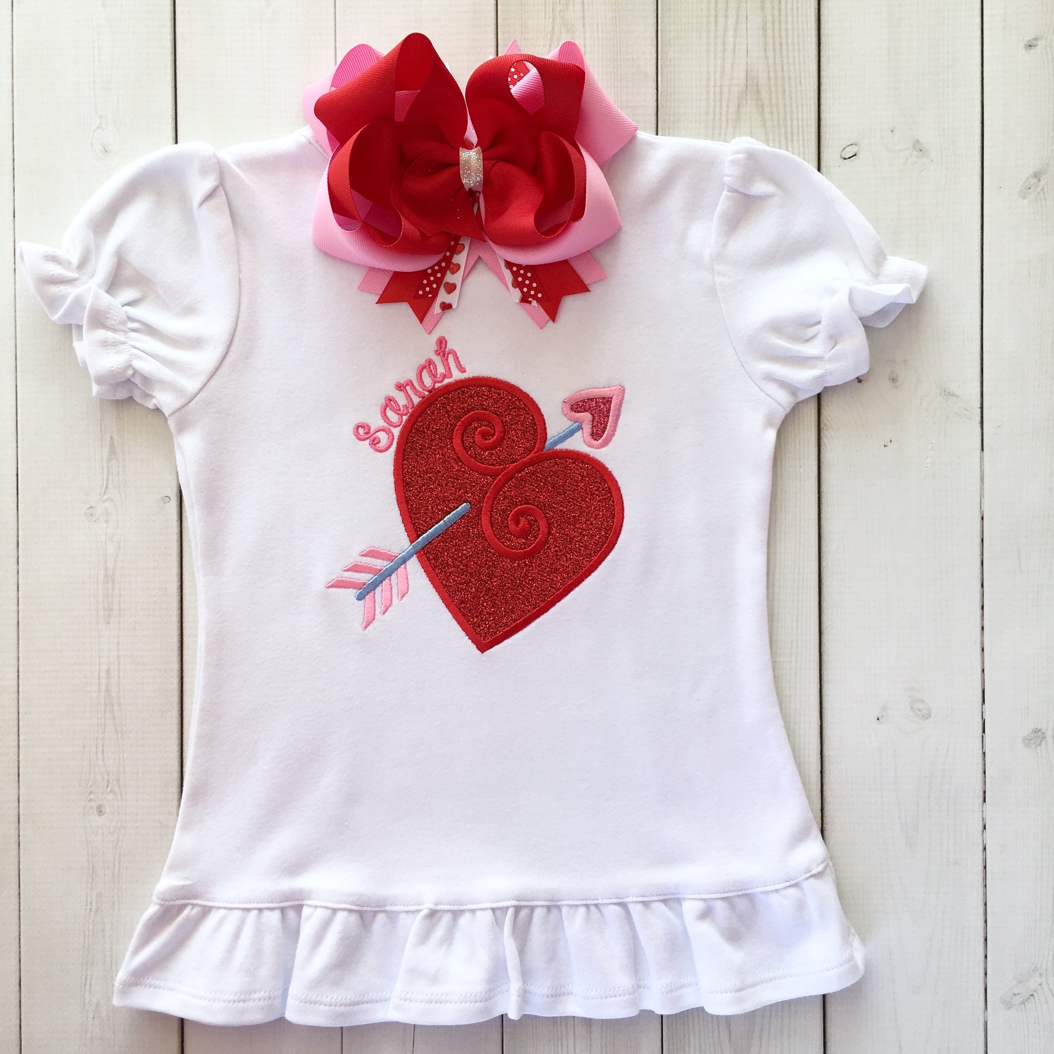 Embroidered Valentine Heart Shirt ONLY