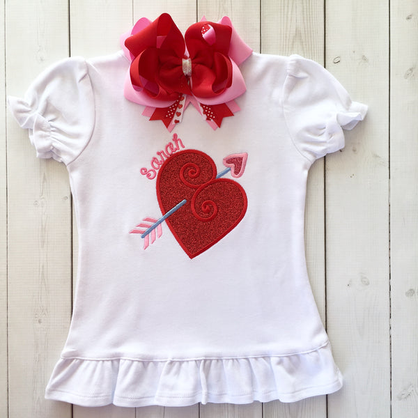 Embroidered Valentine Heart Shirt ONLY