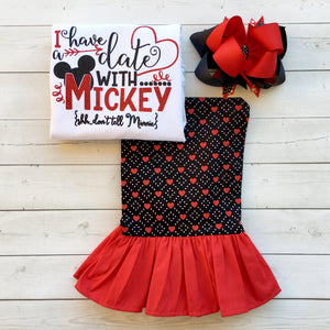 I Have A Date Valentine Shirt and Ruffle Pant Set